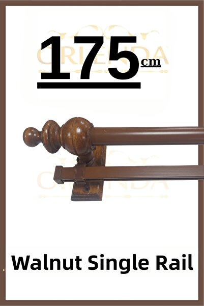 Orlenda Ρουστίκ κρεμάστρα κουρτινών - μονή ράγα, ξύλινη κεφαλή, ρουστίκ κουρτ...