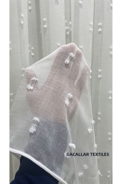 GACALLAR HOUSE 1/3 Pleated Original Monaliza Tulle Curtain from Platinum Stylish Product Series, Heavy Grammage That Doesn'T Need Ironing