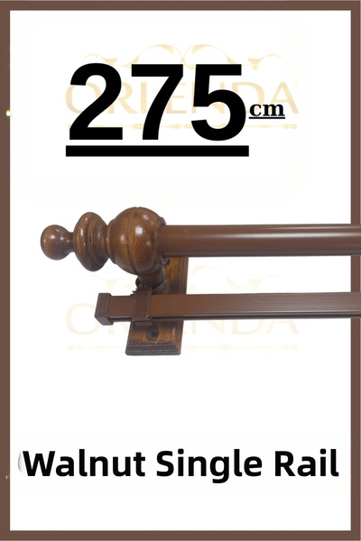 Orlenda Ρουστίκ κρεμάστρα κουρτινών - μονή ράγα, ξύλινη κεφαλή, ρουστίκ κουρτ...