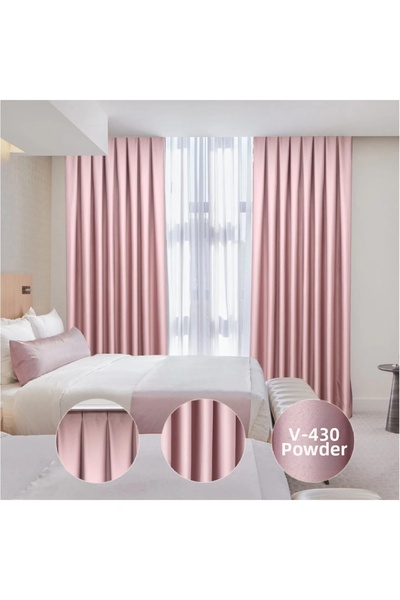 YS PERDE TASARIM ستارة تعتيم فاخرة من الساتان عالية الجودة بدون طيات بجناح وا...