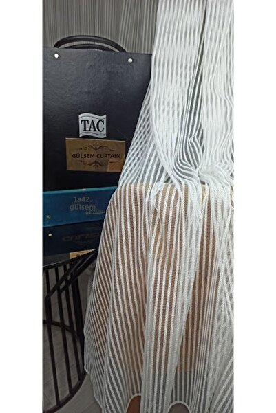 Taç Cortina din tul cu dungi de lux Rüyaper 1/3 pliată