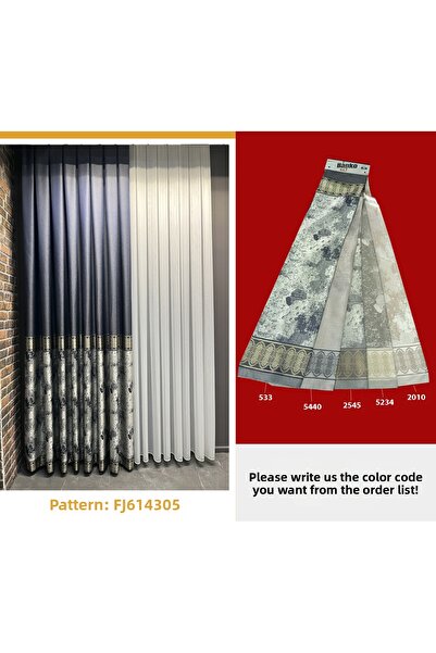 PERDEYERİ Jacquard Panel Background Curtain High Quality Wrinkle-Free 1/3 Fol...