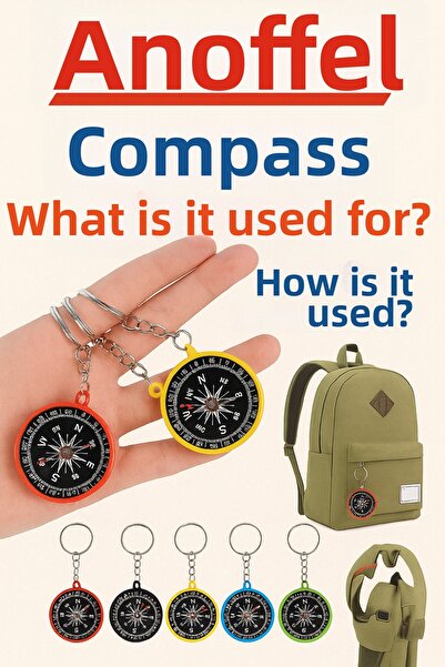 Anoffel Compass Keychain Colorful 30 Pcs Small Compass School Experiment Sigh...