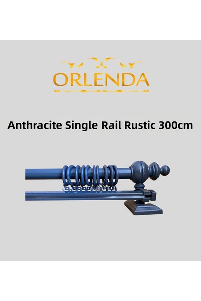 Orlenda Umeraș pentru perdea rustică din lemn cu o singură șină antracit 300 ...