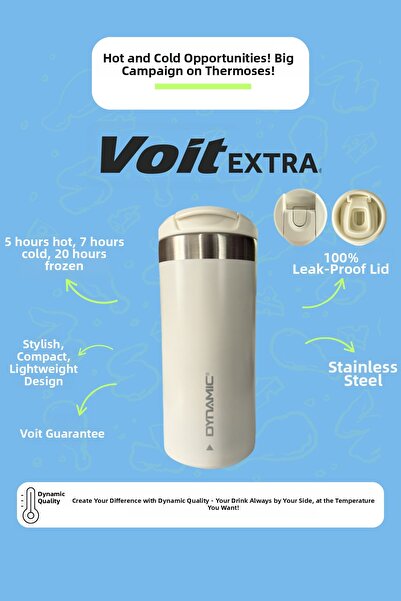 Dynamic Dynamic Stainless Steel Thermos 350ml Black/Cream 2 Color Options