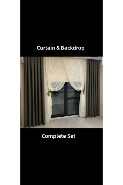 Store Double-Breasted Curtain and Backdrop Curtain Set