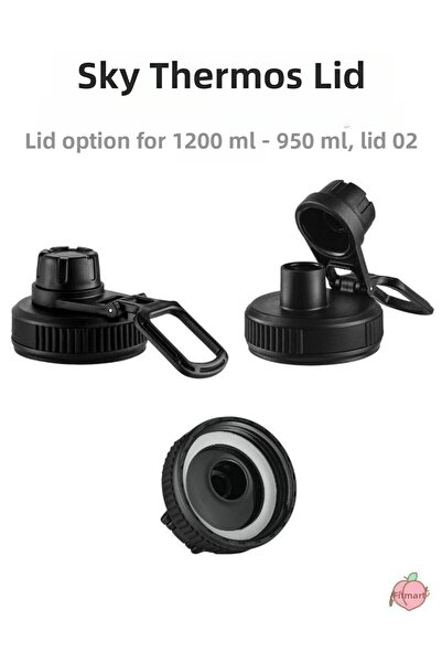 Toptan Bulurum غطاء ترمس سكاي - 1200 مل / 950 مل للاختيار - أسود موديل 02