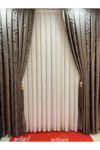 GACALLAR HOUSE Paris Background Curtain - New Season 1/3 Dense Pleated Brochol Accessory Gift