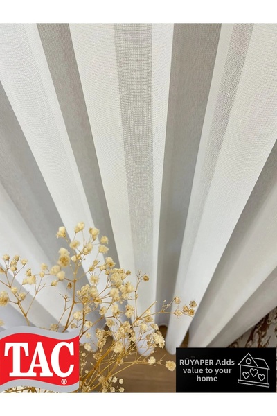 Taç Pilă SIK 1/3 texturată modernă - Cortina din tul de culoare ECRU