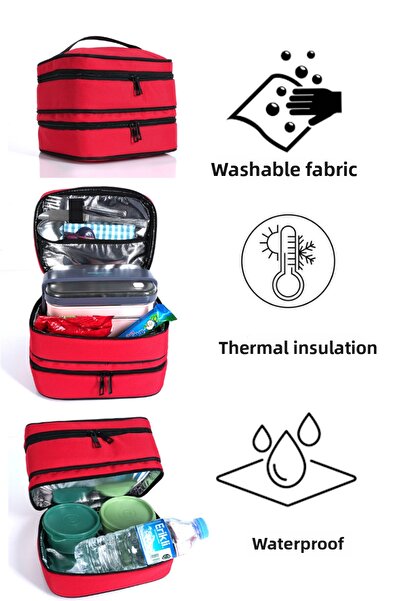 Nts حقيبة نزهة وغداء حرارية معزولة للدفء والبارد