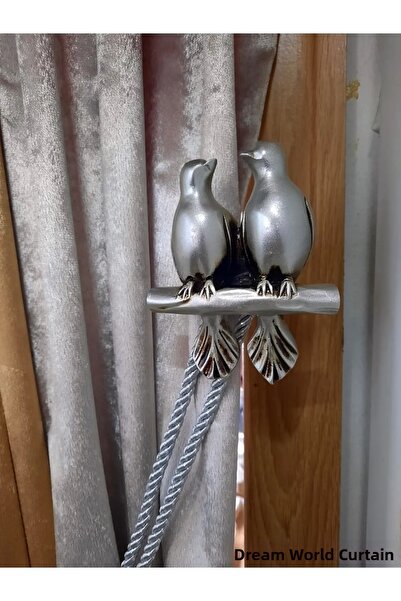 perdemhome Renso Silver Color Curtain Accessory with Bird