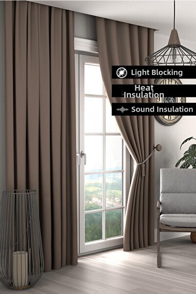 Emes ستارة شمسية معتمة من مينك، ستارة عازلة للحرارة والضوء، بدون طيات (ستارة ...