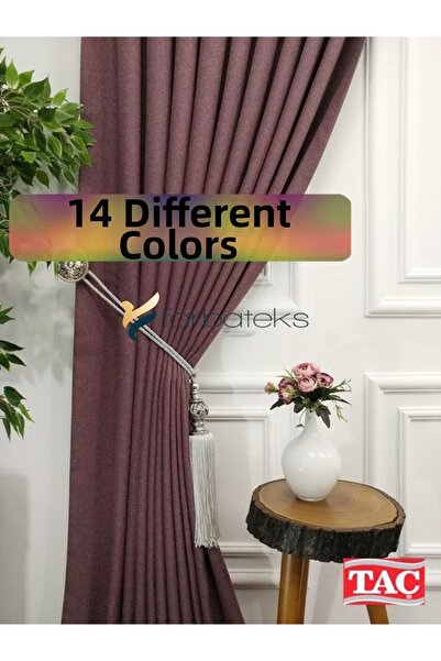 farbateks Rose Dried Linen Backdrop Curtain 1E3 Drapped Pleated Backdrop Curtain