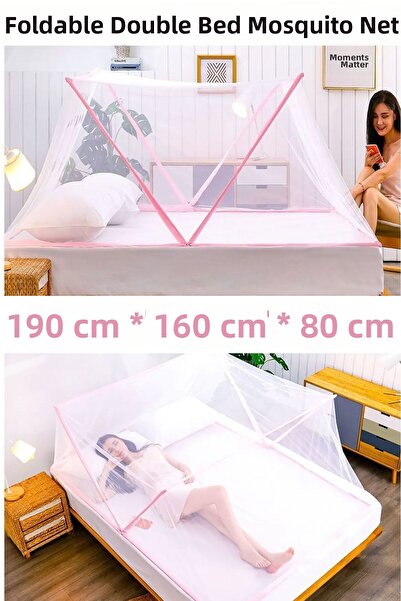 CMT Plasa de tantari pliabila dubla roz