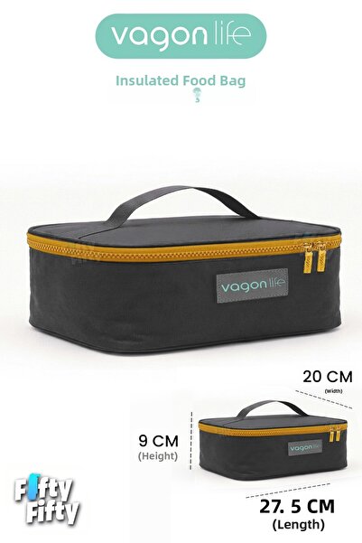 Vagonlife Heat Insulated Thermal Lunch Box Food Carry Thermos Bag Hot and Col...