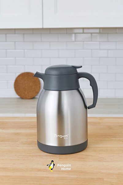 Penguen 1200P Gray 2 Liter Steel Cold Hot Water and Tea Thermos School Picnic...