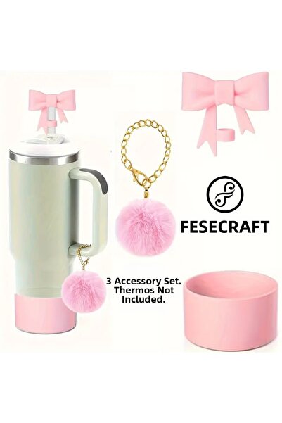 FESECRAFT Quencher 30 - 40 oz 3-Piece Stanly Thermos Accessory Bow Stopper Ch...
