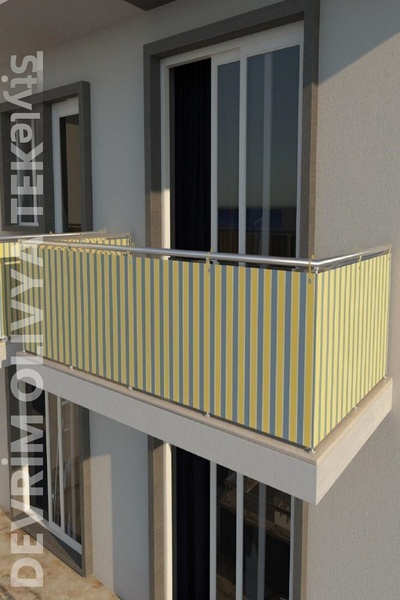 DEVRİM OLİVYA TEKSTİL Жълто-сива четиристранна желязна завеса с връзки за бал...