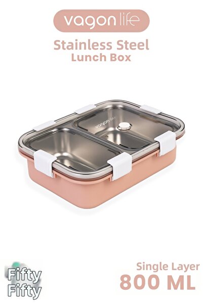 Vagonlife 800 ml Single Layer 2 Compartment Lunch Box New Generation Lunch Bo...