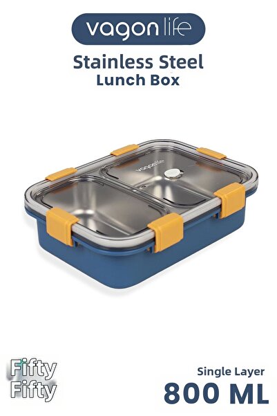 Vagonlife 800 ml Single Layer 2 Compartment Lunch Box New Generation Lunch Bo...