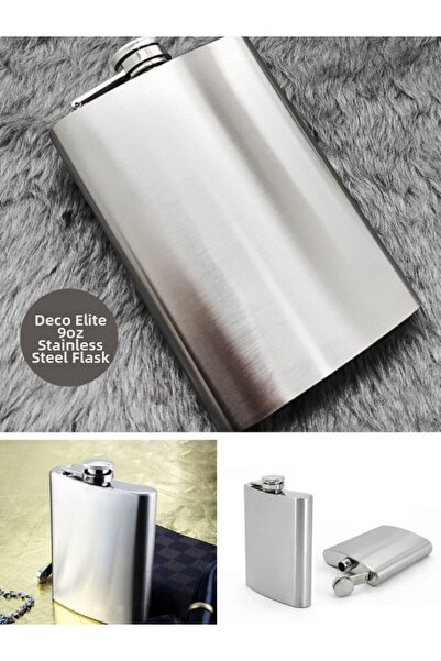 HediyeFilesi 9 oz Stainless Steel Pocket Flask 266 ml Beverage Pocket Flask