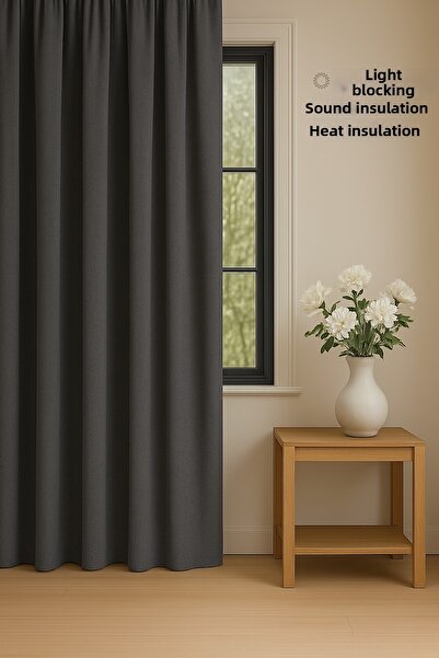 MAROVOAY Custom Made Elite Fabric Anthracite Blackout Light-Proof Background ...