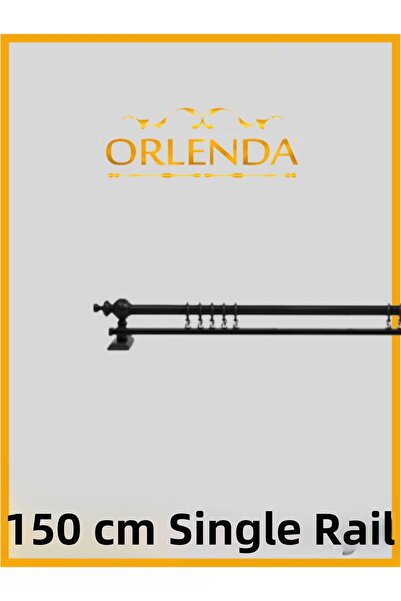 Orlenda Черна дървена основа с алуминиева тръба за завеси в рустик стил, с ед...