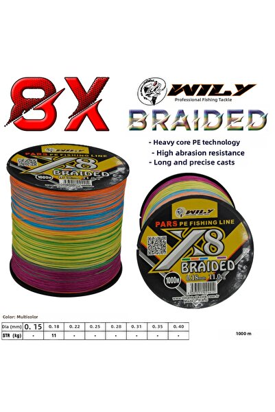 Wily Pars 8κλωνο Νήμα Ψαρέματος 1000 μέτρα Πολύχρωμο 0,18