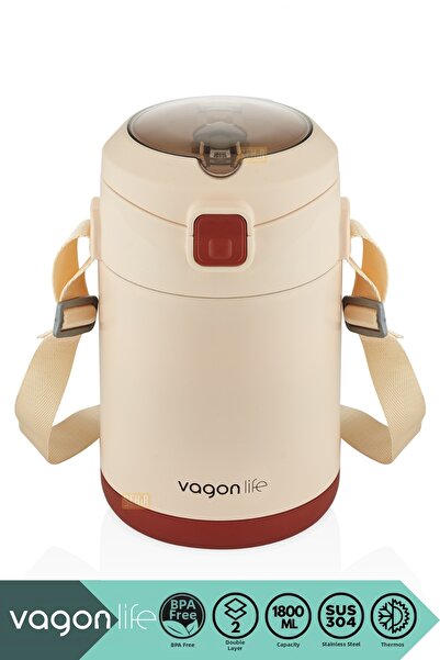 Vagonlife صندوق غداء بينتو 1800 مل مجموعة جديدة 2 أوعية 4-6 ساعات ترمس مميز ص...