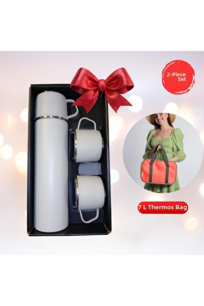 Kale Termos طقم من قطعتين - طقم قوارير من الفولاذ المقاوم للصدأ مع 3 أكواب - ...