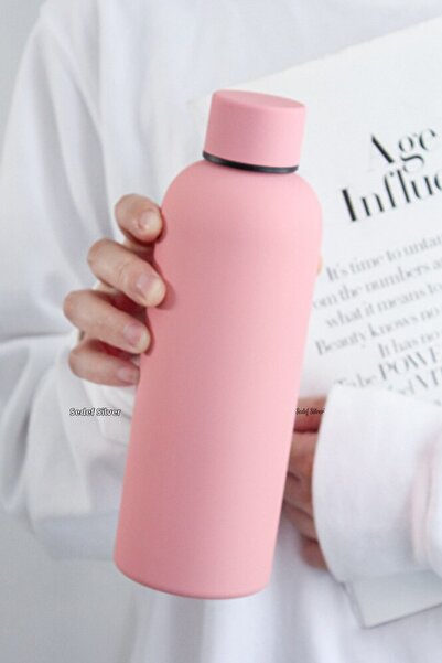 SEDEF SİLVER 500ml Capacity Rubber Tea Thermos - Body & Bottle Cup Mug