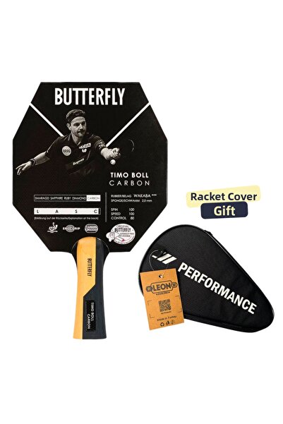 BUTTERFLY مضرب تنس الطاولة تيمو بول كاربون معتمد من الاتحاد الدولي لتنس الطاو...