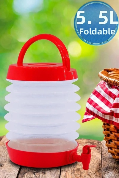 NUBLADO Folding Water Can with Faucet Outdoor Accordion Camping Fountain Picn...