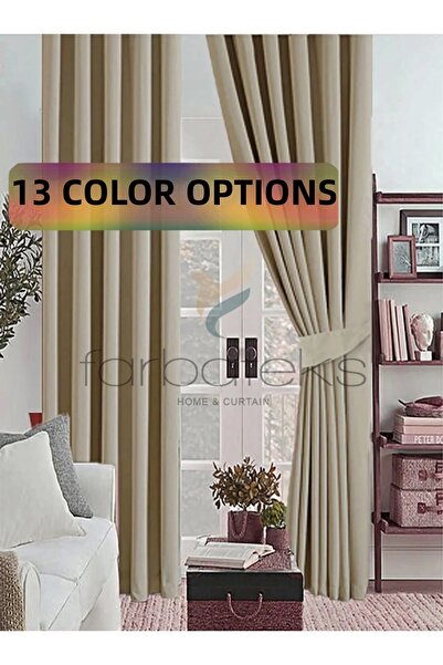 farbateks Плътна слънцезащитна завеса от камилска коса - затъмняваща завеса, ...