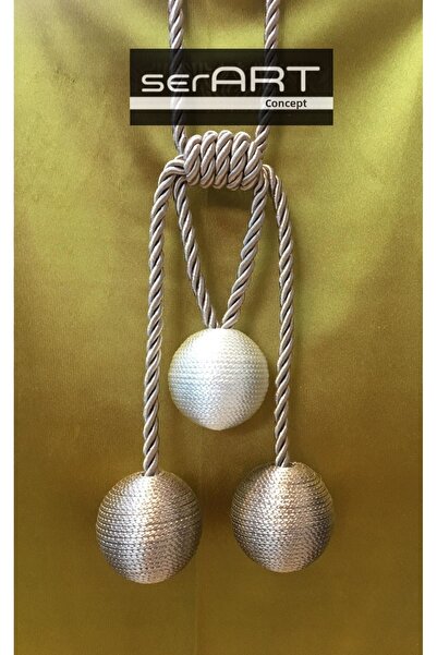 serART Perdele de fundal Cherry cu 3 bile - Bracol cu dublu rând și legături ...