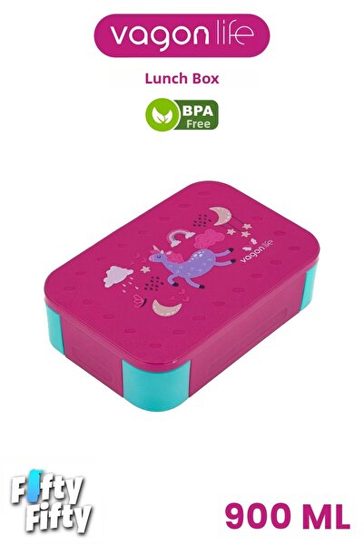 Vagonlife 900 ml Single Layer 3 Compartment Children's Lunch Box -Ffb1270