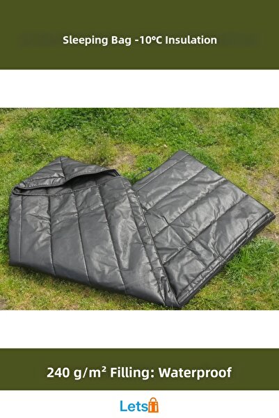Letsii Sac de dormit din lână cu acoperire impermeabilă și respirabilă 10 ° C...