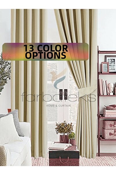 farbateks Paravent de soare gros bej-gri bej, perdea de fundal opacă, cu inst...