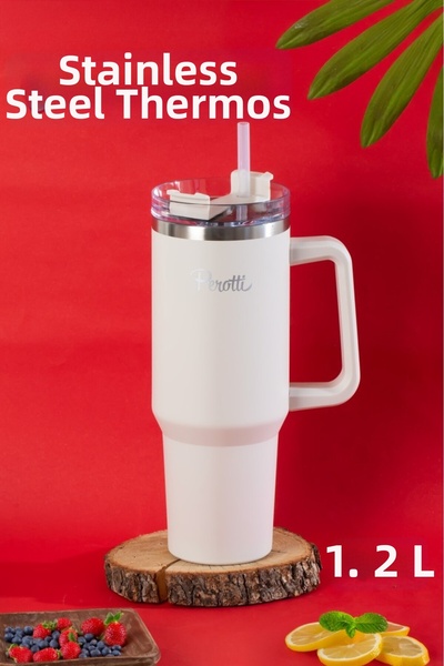 Perotti 17237 كوب ترمس من الفولاذ المقاوم للصدأ كولت V2 سعة 1.2 لتر أبيض