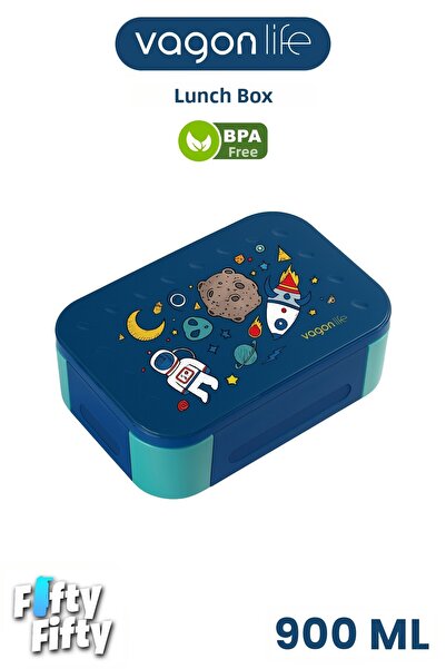 Vagonlife 900 ml Single Layer 3 Compartment Children's Lunch Box -Ffb1270