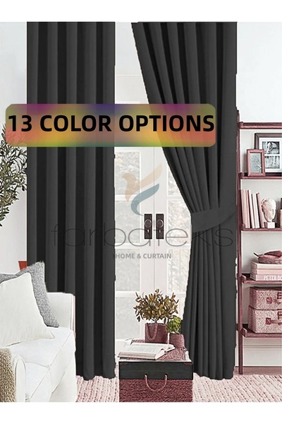 farbateks Σκούρο γκρι ανθρακί Χοντρό αντηλιακό σκίαστρο Μαύρο φόντο κουρτίνας...