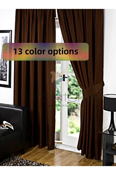 farbateks Кафяво кафе Цвят Слънцезащитна завеса Blackout Plain Шиене