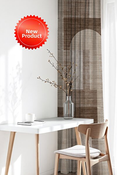 GECE HOME Cortina de fundal cu model geometric modern Soho Fabric Digital cu ...