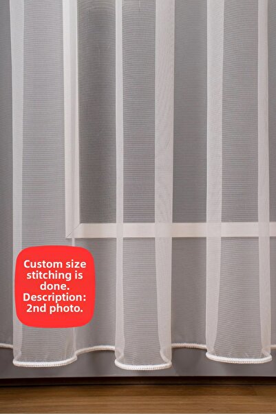 Perde Pendik Silk Background and Non-Wrinkle Plain Tulle Curtain - Simple and...