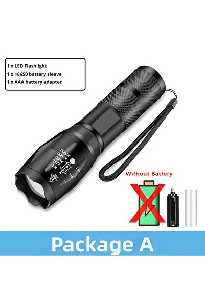 Heinast حزمة سوداء مصباح يدوي قوي LED فائق السطوع للتخييم بخمسة أوضاع تبديل م...