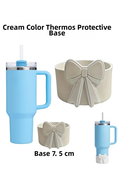 Kelira قاعدة حماية للترمس مع ماصة بلون كريمي قطعة واحدة