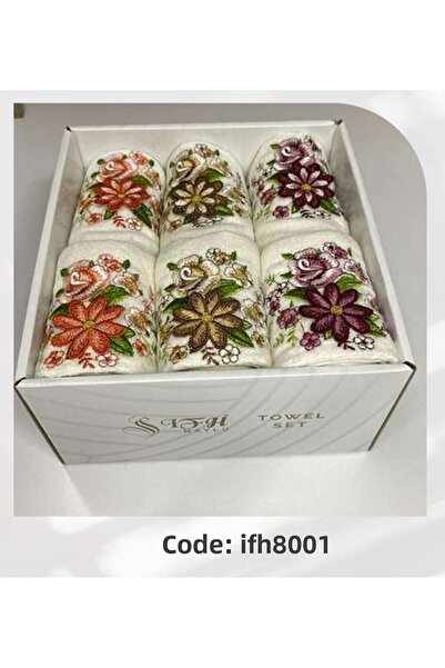 Bilmar Set de 6 prosoape 3+3 brodate 3D din catifea, cu fața mamei și fiicei,...