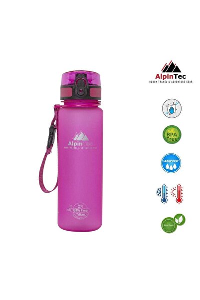 AlpinTec زجاجة مياه تريتان وردية بعرض 23 سم سعة 500 مل
