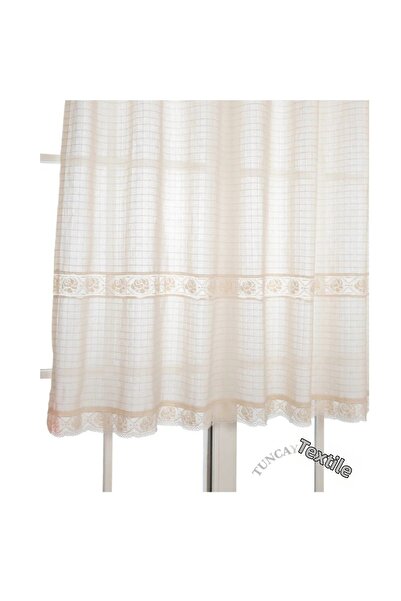 TUNCAY TEKSTİL Buldan Cortina Monika Intermediar Dantela In Perdea de subsol