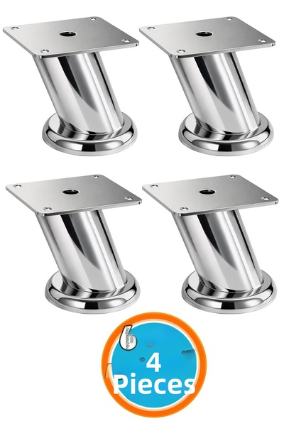 NZB 4 قطع قواعد تلفزيون معدنية من الكروم قابلة للتعديل (قابلة للتعديل بمقدار ...